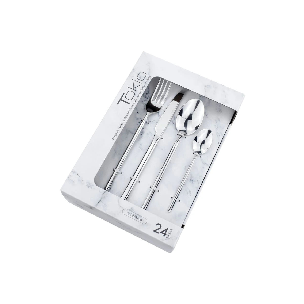 Set de 24 cubiertos de acero inoxidable