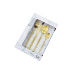 Set de 24 cubiertos dorados de acero inoxidable